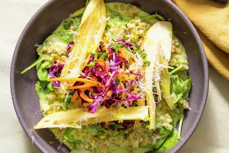 Grøn hvedeotto med sprød kålsalat — RetNemts eget foto