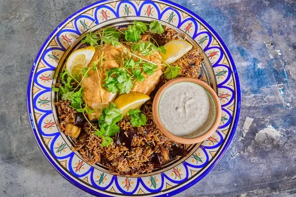 Mujaddara-kylling med aubergine — Skagenfoods eget foto