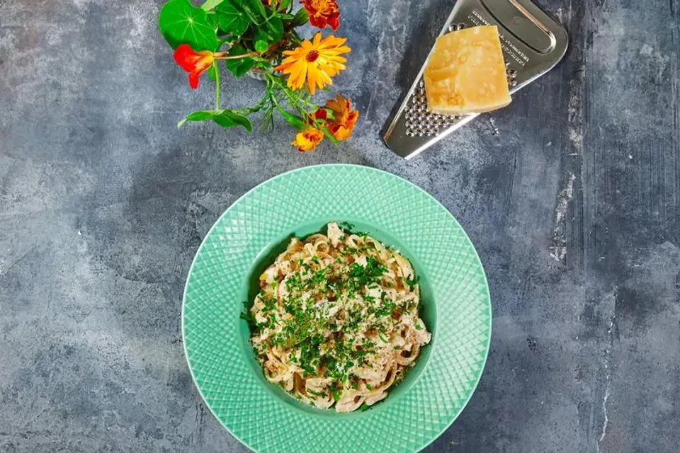 Heat: Chicken a la King med rigatoni & parmesan — Skagenfoods eget foto