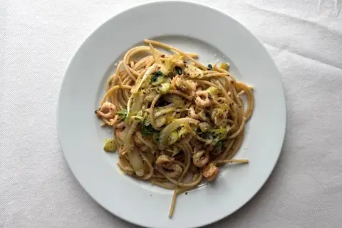 Spaghetti med rejer