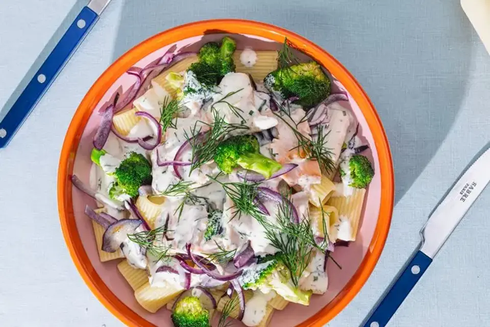 Cremet pasta med røget laks — RetNemts eget foto