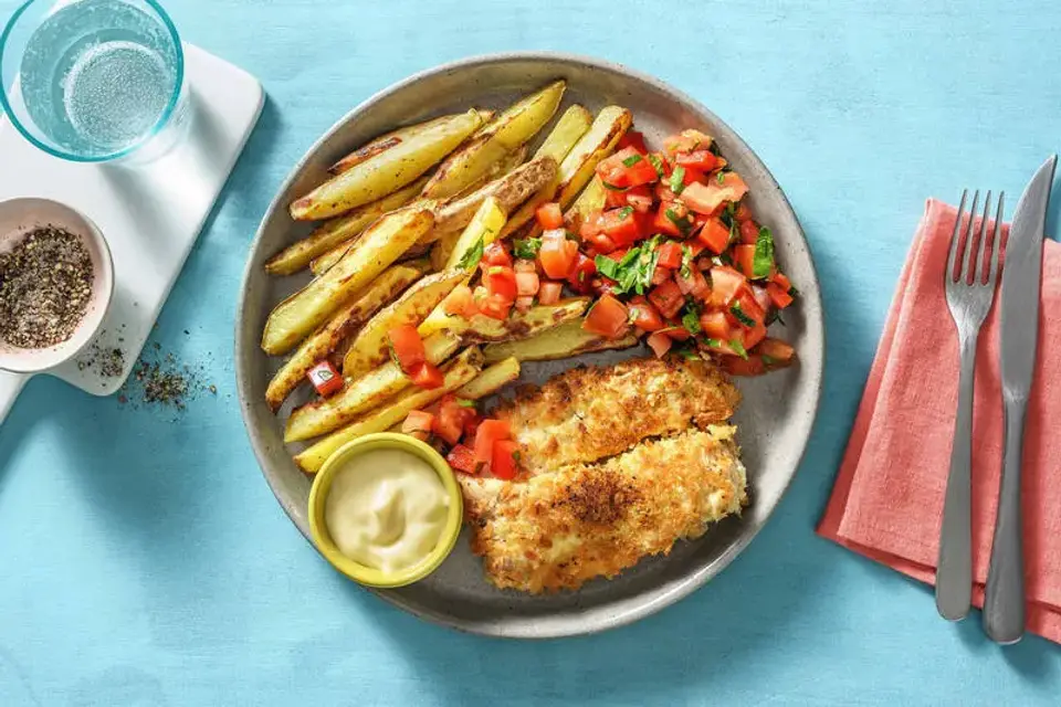 Cajunpaneret sej — HelloFreshs eget foto