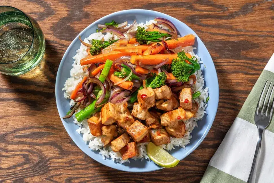 Sød chili-marineret svinekød — HelloFreshs eget foto