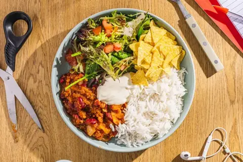 Quick chili con carne med ris og nachos