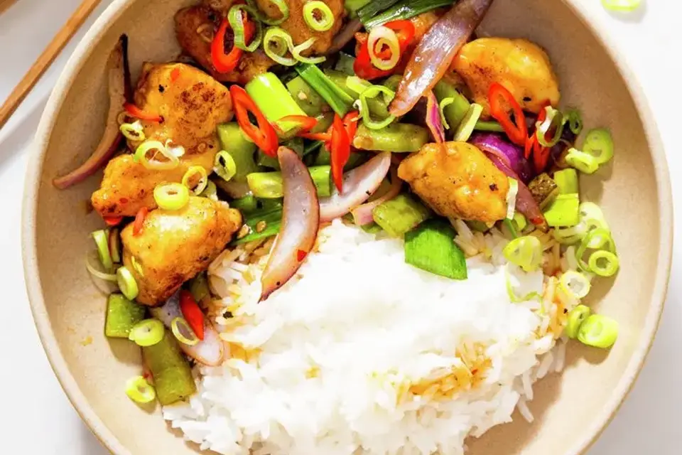 Kylling Manchurian med ris — RetNemts eget foto