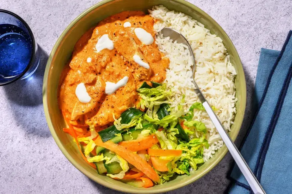 Hurtig butter chicken — HelloFreshs eget foto