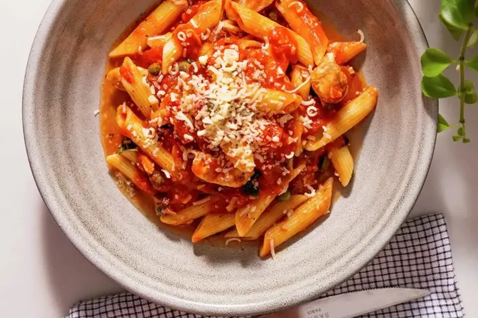 Pasta puttanesca med kylling — RetNemts eget foto