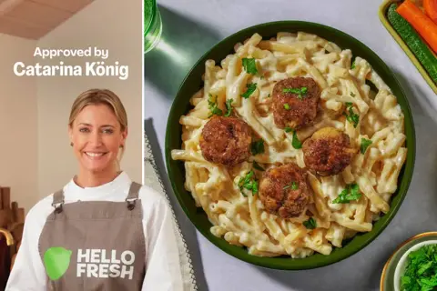 Svenske 'köttbullar' og cremet makaroni