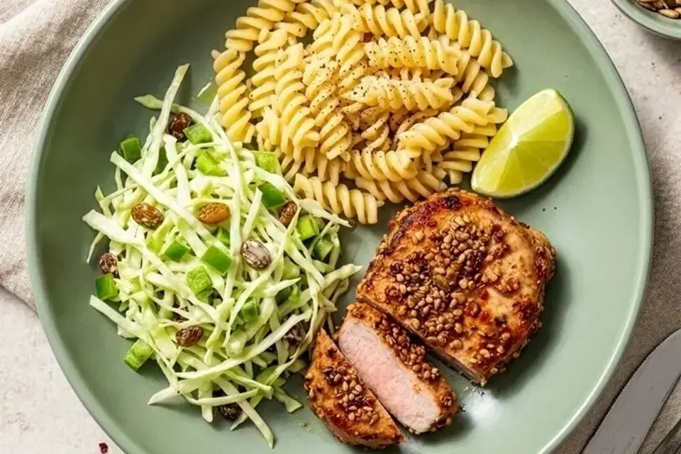 Glutenfri pasta og mexi-kotelet med chilirub og mexislaw — RetNemts eget foto