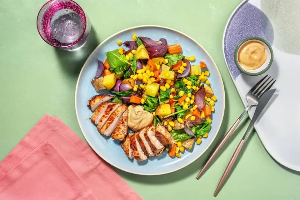 Cajunkrydret svinekød — HelloFreshs eget foto
