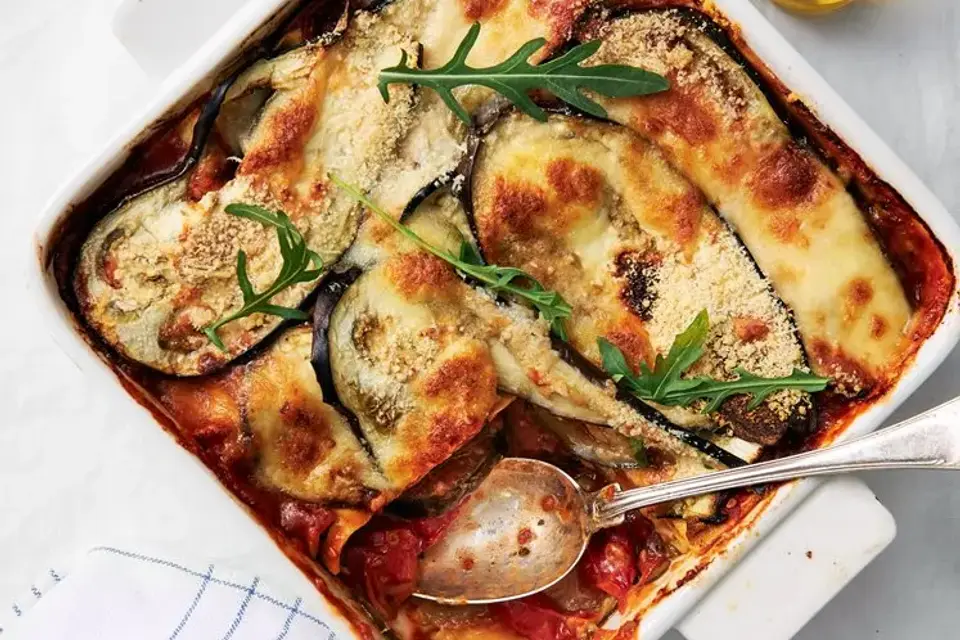 Lasagne alle melanzane - vegetarisk auberginelasagne — RetNemts eget foto