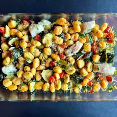 Kulmule i bradepande med gnocchi og squash