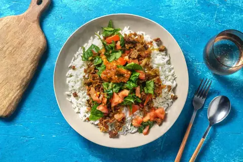 Karrystegt lammekød