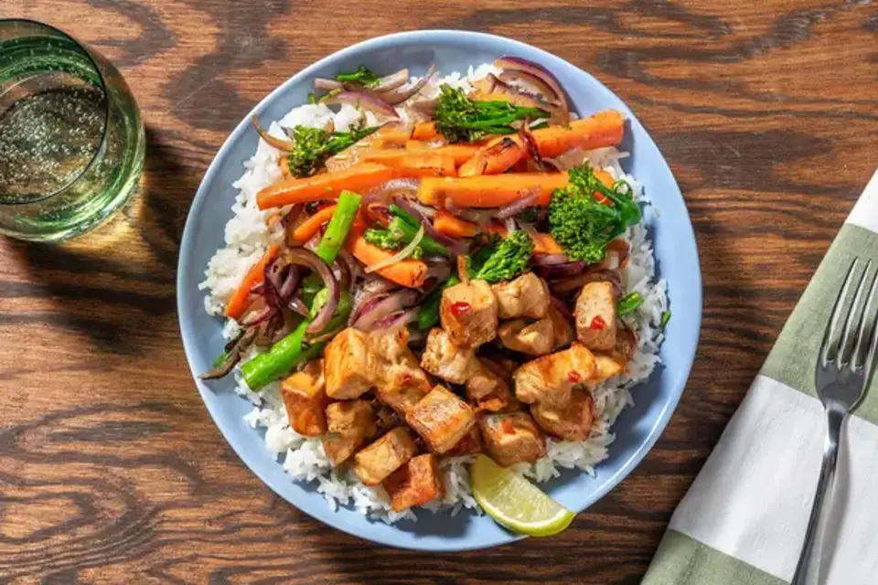 Sød chili-marineret svinekød — HelloFreshs eget foto