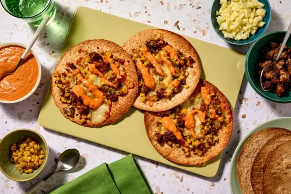 Svinekødstoppede pizzatacos — HelloFreshs eget foto