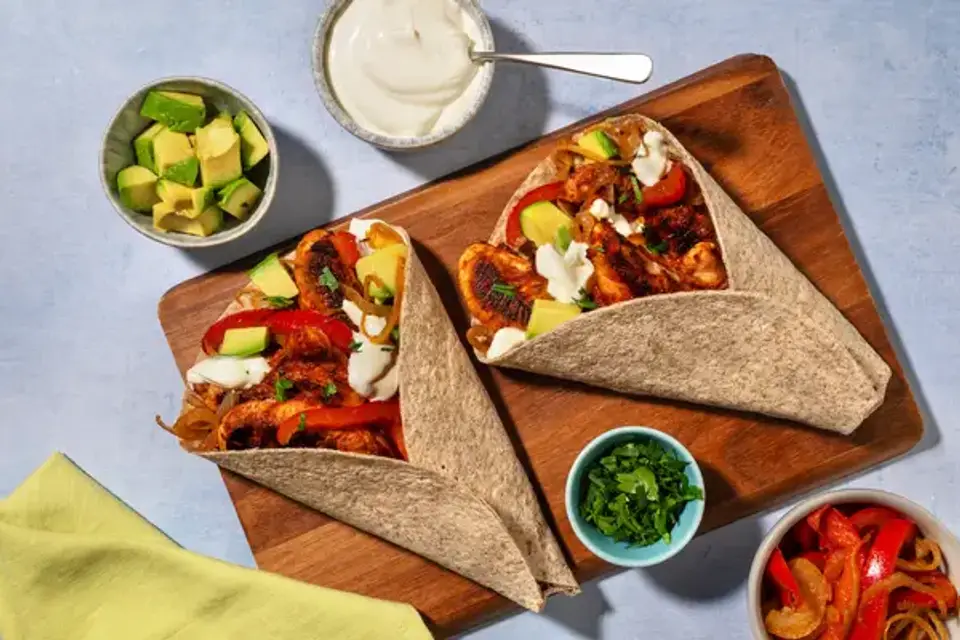 Fajitawrap med BBQ-marineret kylling — HelloFreshs eget foto