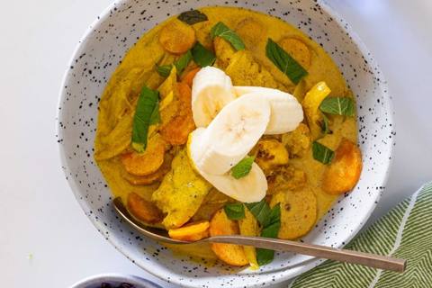 Kerala kylling med banan og sorte ris