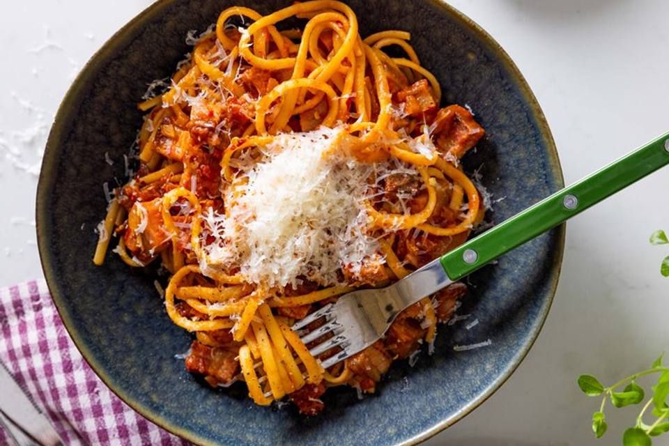 Linguine all´amatriciana — RetNemts eget foto